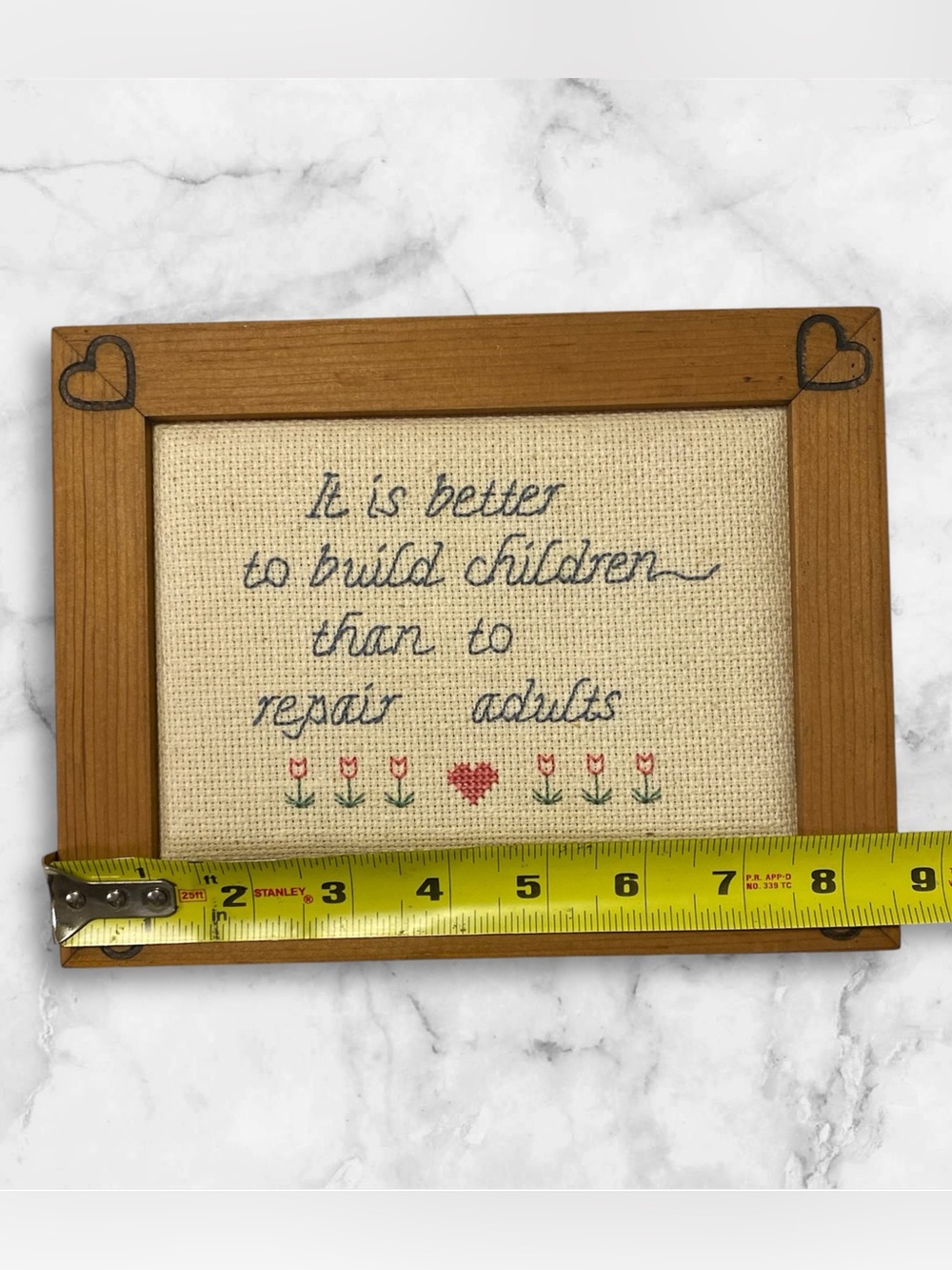 Hand-Embroidered Needlepoint quote - Picture 5 of 6